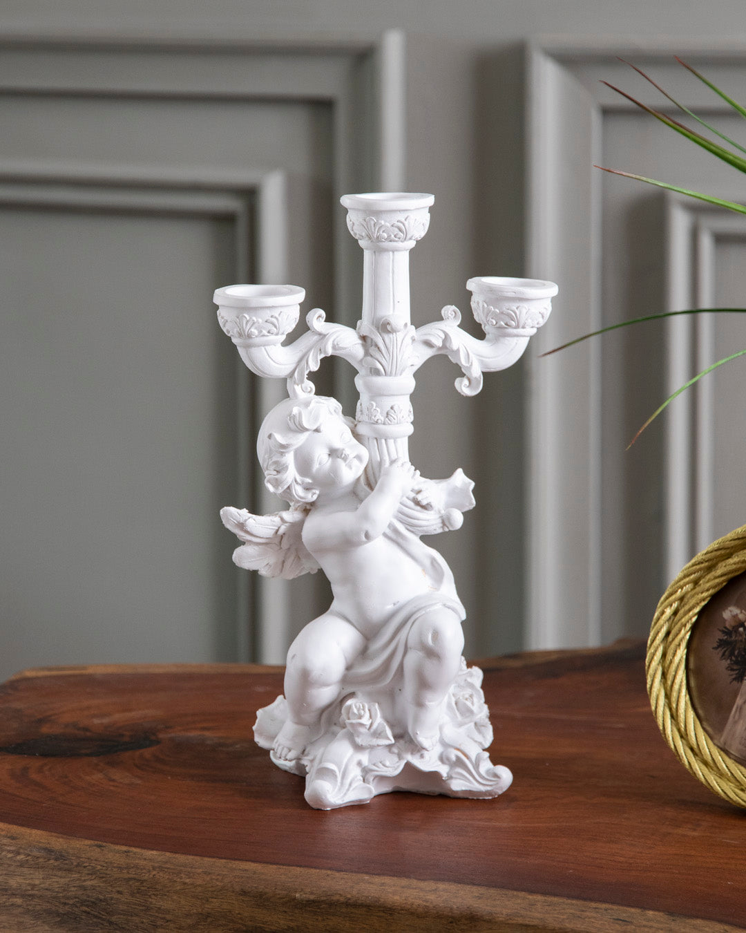 3-Arms Angel Cherub Candle Stand