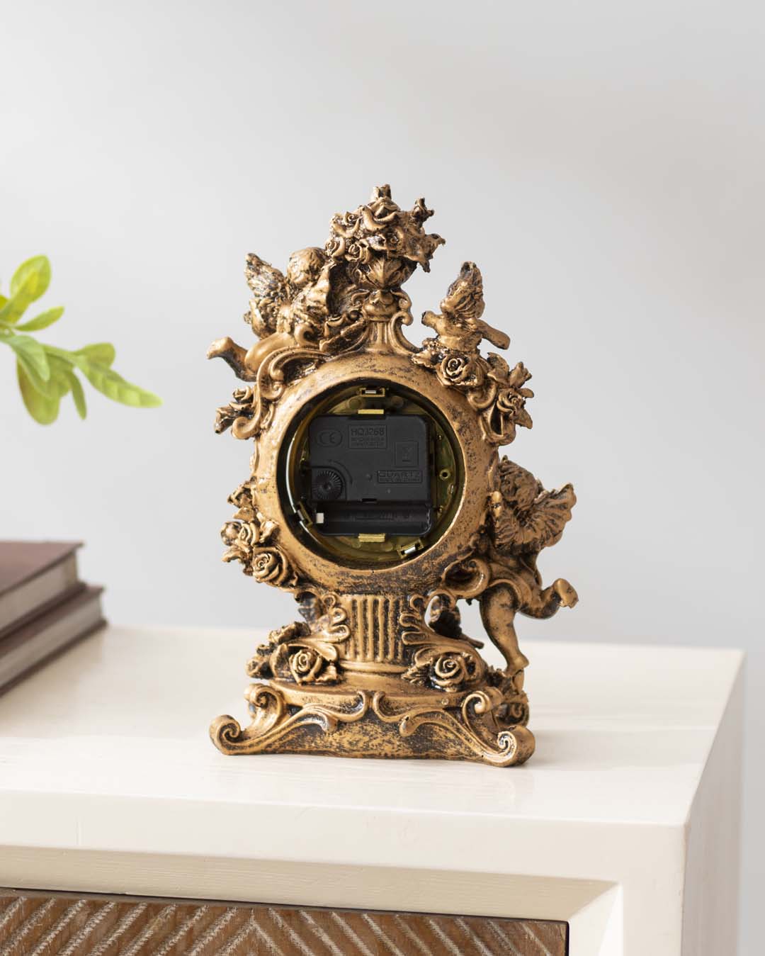 Classic Gold Adorable Angel Table Top Clock