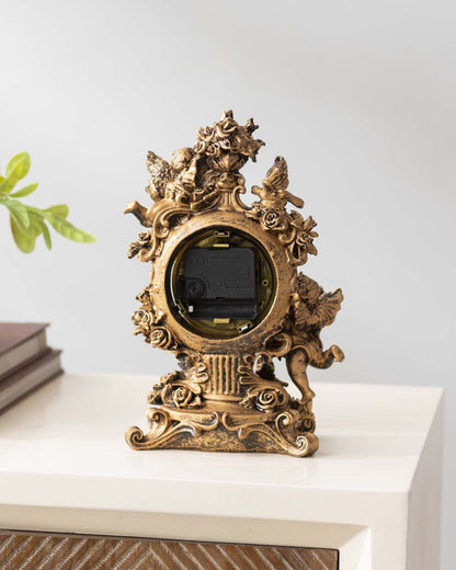 Classic Gold Adorable Angel Table Top Clock