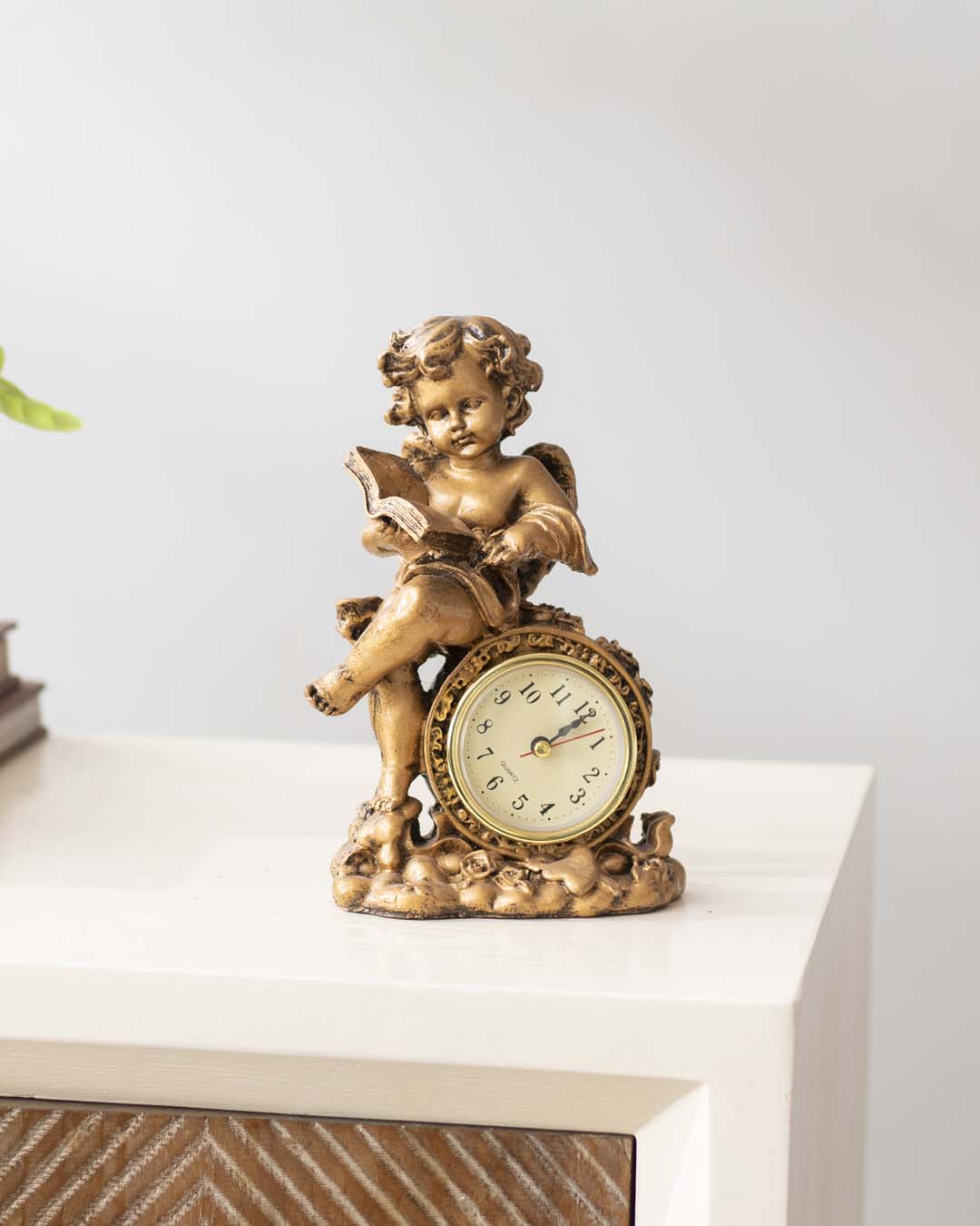 Classic Gold Angel Table Top Clock