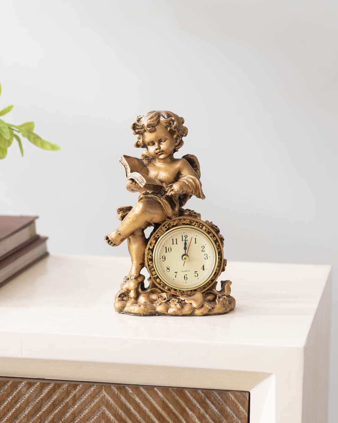 Classic Gold Angel Table Top Clock