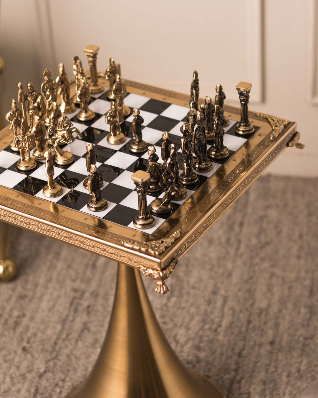 Historical Greek vs Roman Army Chess Set with Stand