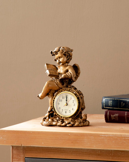 Classic Gold Angel Table Top Clock