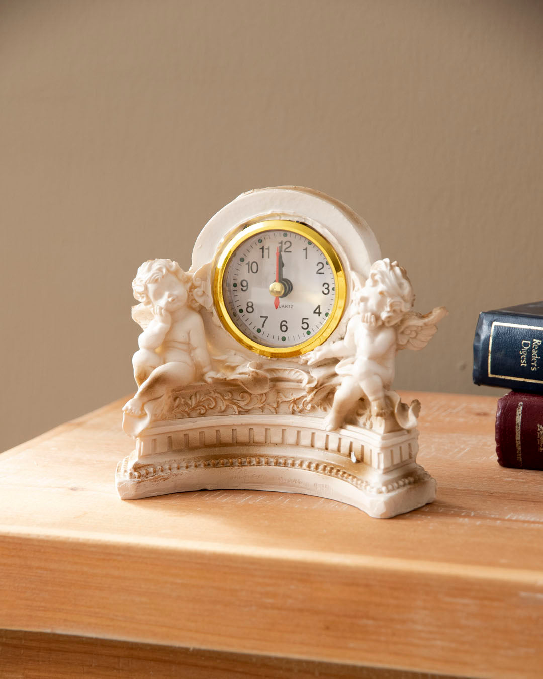 Classic Gold Angel Table Top Clock