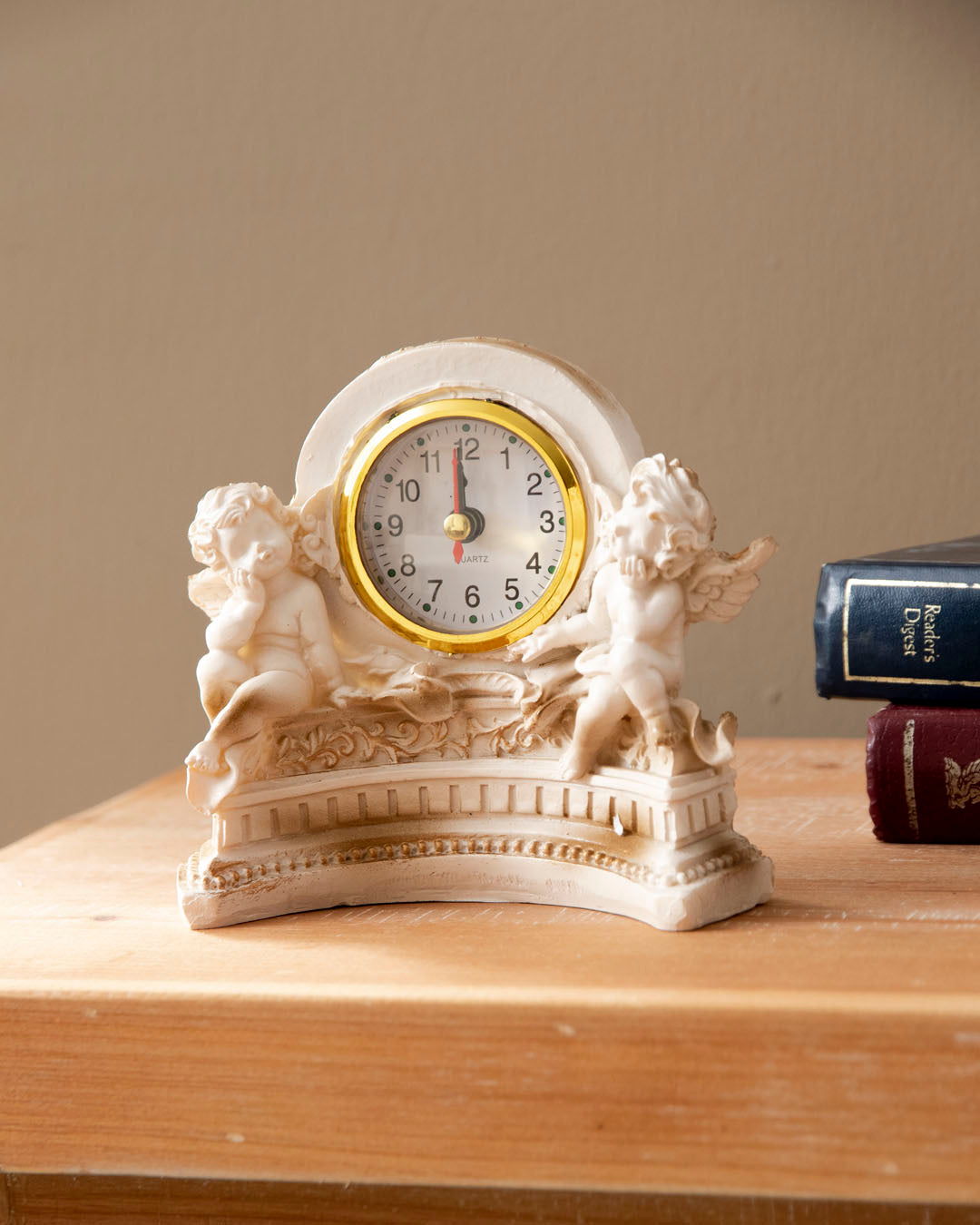 Classic Gold Angel Table Top Clock