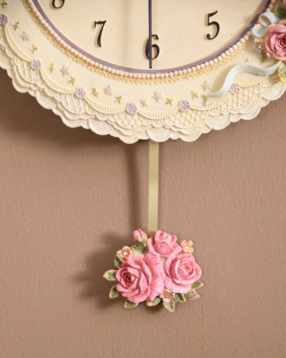 Country Roses' Vintage Wall Clock