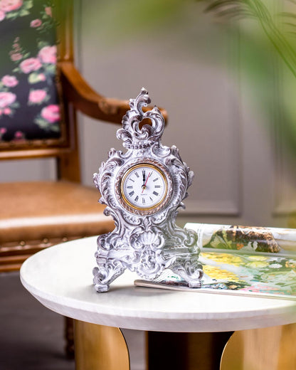 Rustic Grey Victorian Table Top Clock