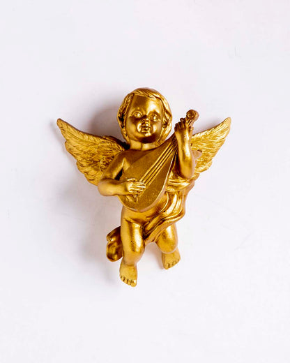 Golden 'Angelic Musician' Wall Accent