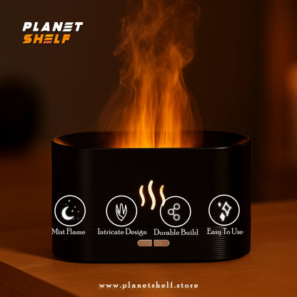 Fire Flame Aromatherapy Humidifier | Ultrasonic Essential Oil Diffuser with Multi-Colour LED