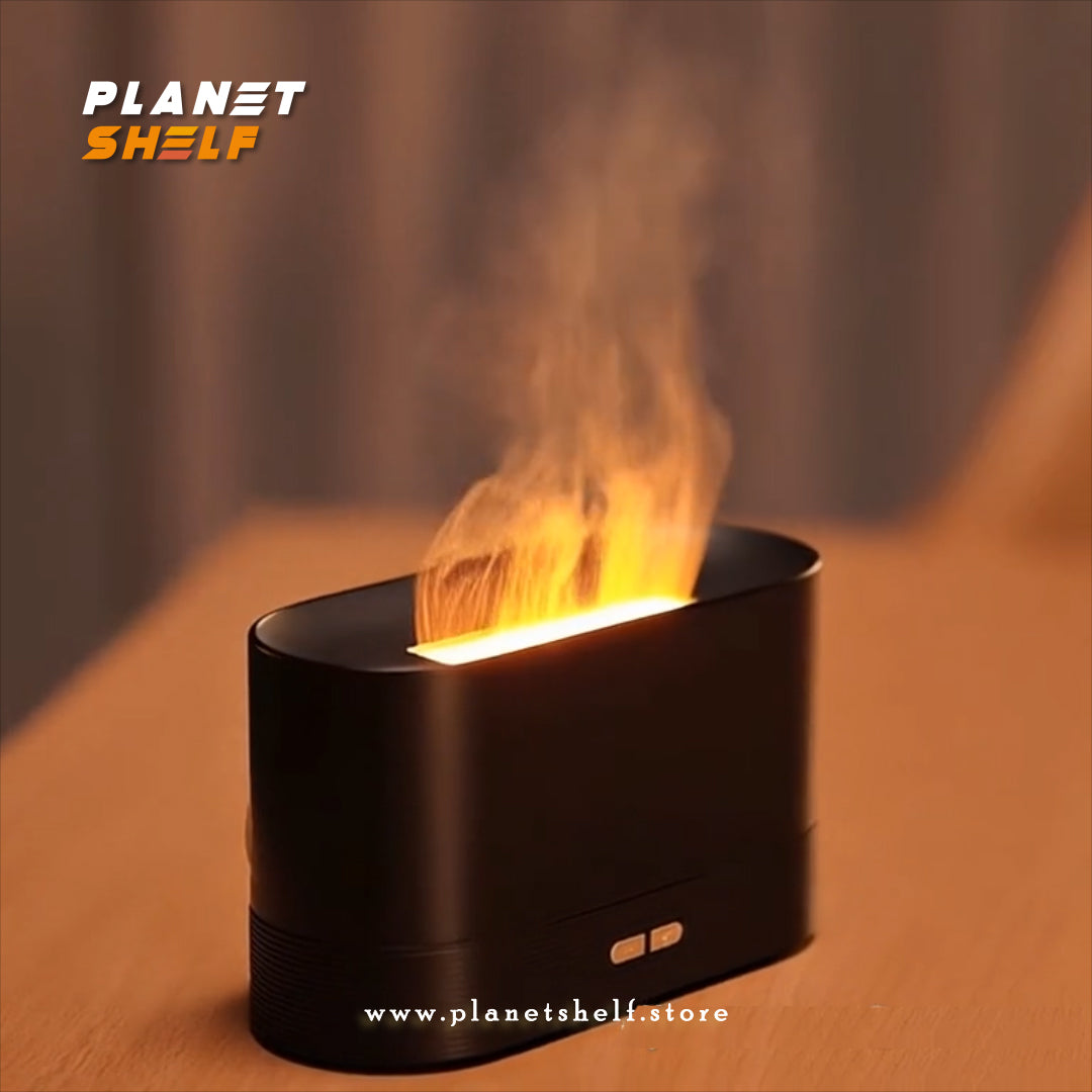 Fire Flame Aromatherapy Humidifier | Ultrasonic Essential Oil Diffuser with Multi-Colour LED