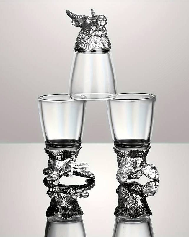 Animal Head Shooters Silver - Set of 12