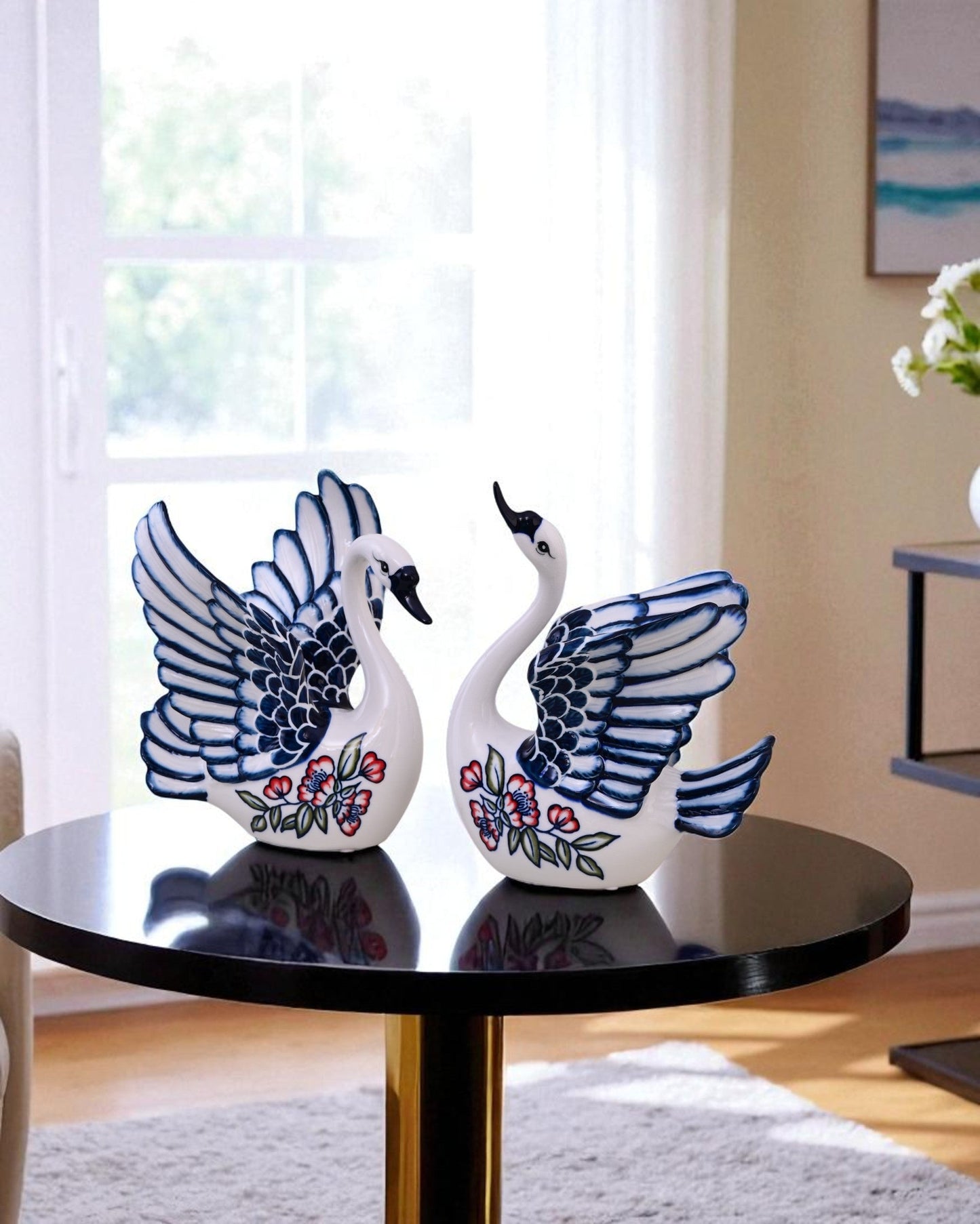 Serene Swan Figurines - Set of 2