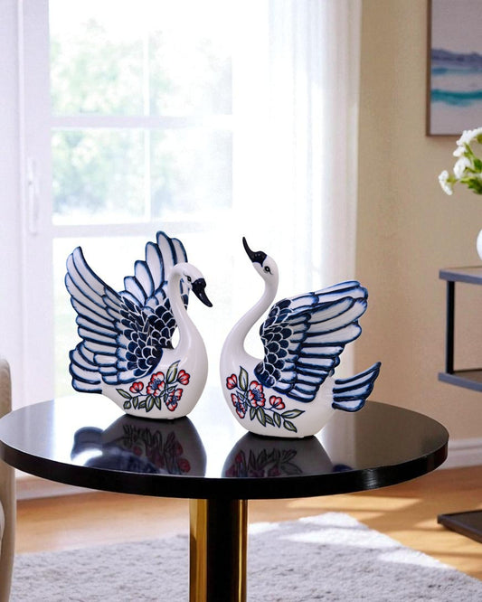 Serene Swan Figurines - Set of 2