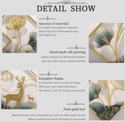 The Crafterz | Handcrafted Metal Abstract Deer Wall Art – Set of 3 Multicolor Sculptures