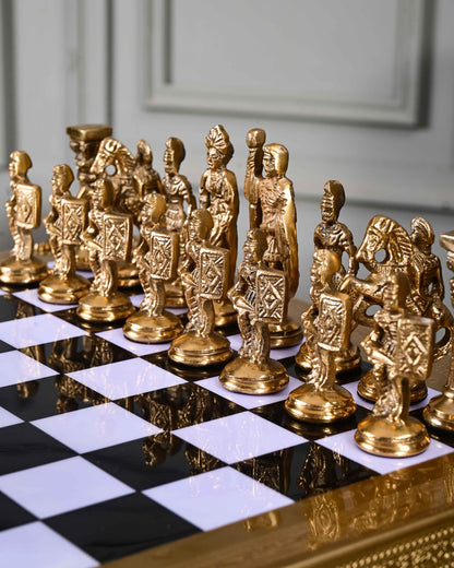 Historical Greek vs Roman Army Chess Set with Stand