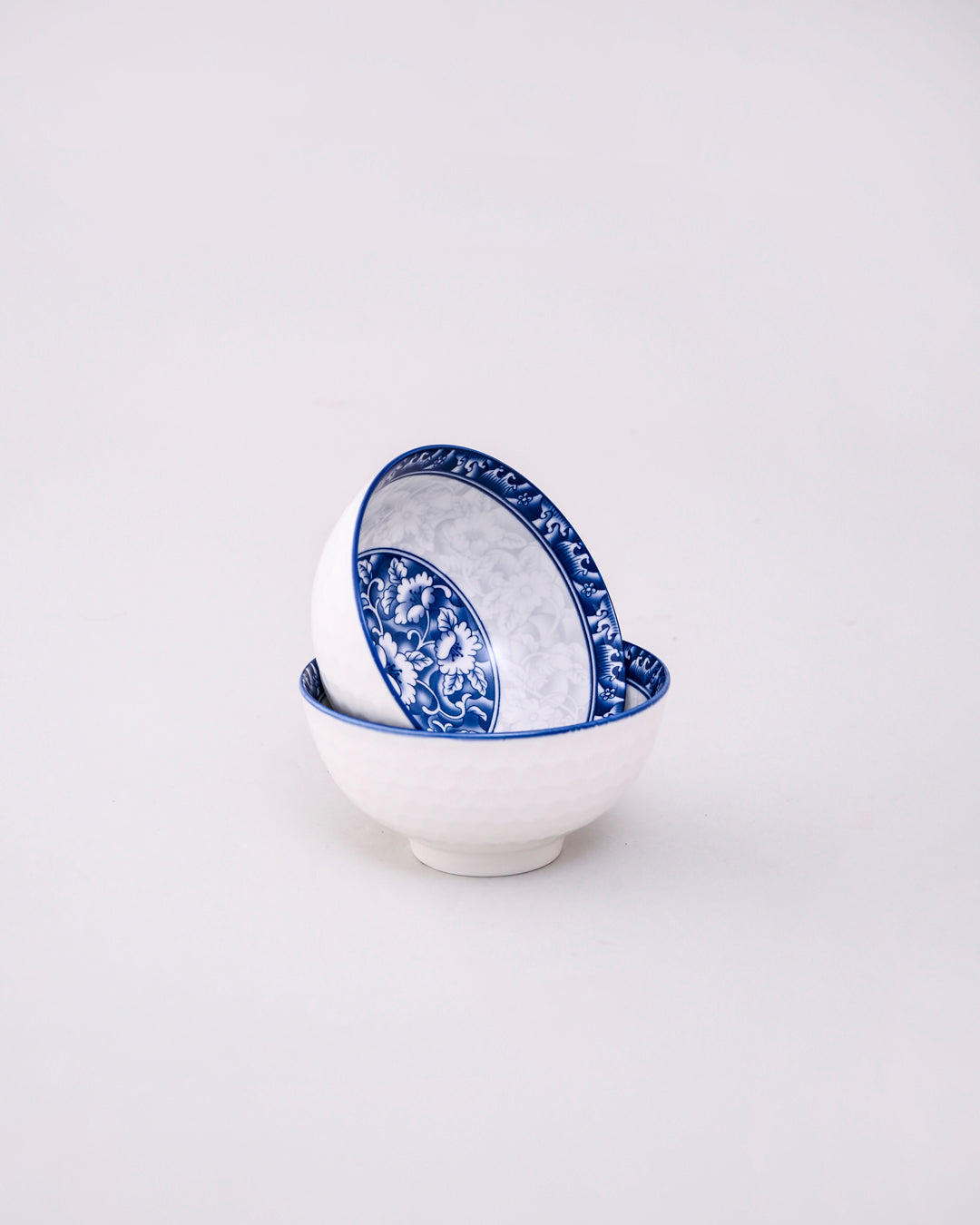 Indigo Bloom Ceramic Katori - Set Of 2