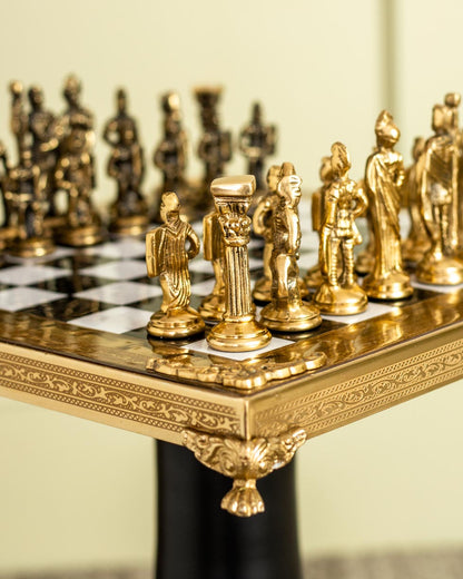 Historical Greek vs Roman Army Chess Set with Stand