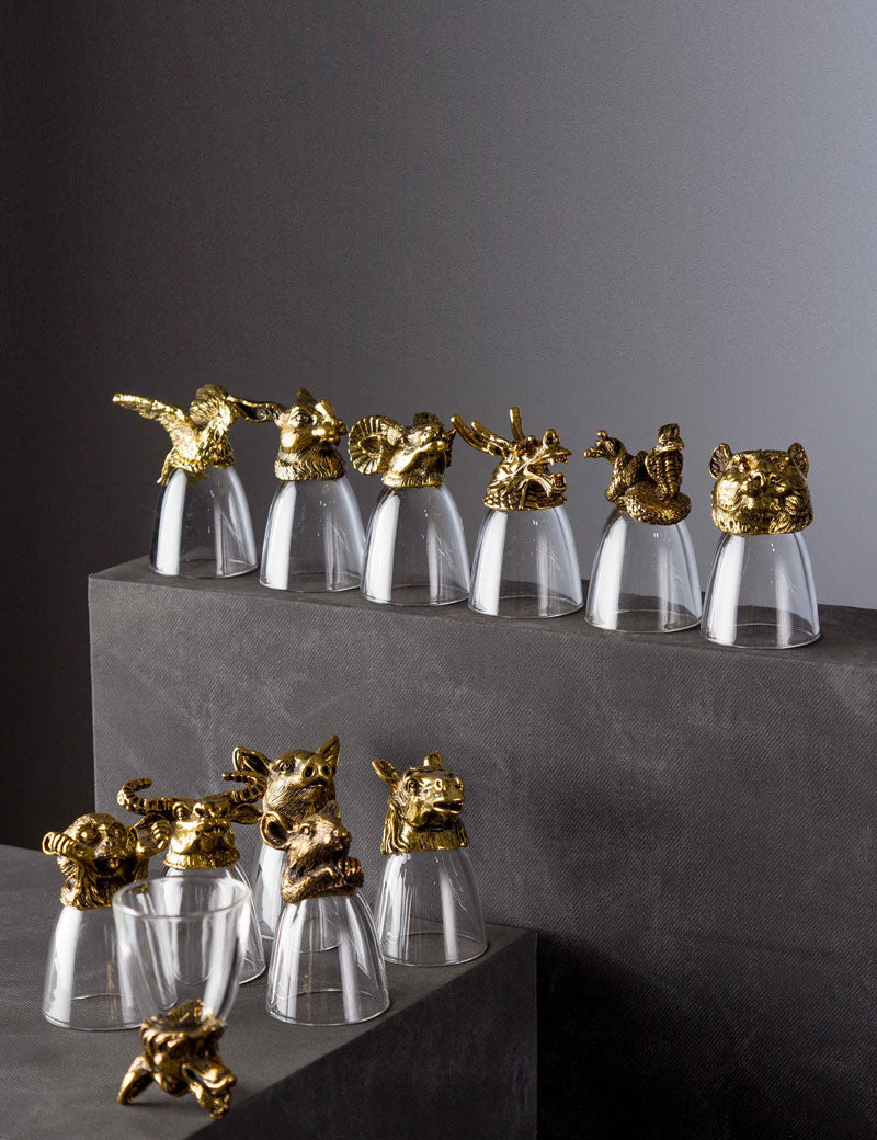 Animal Head Shooters Gold - Set of 12