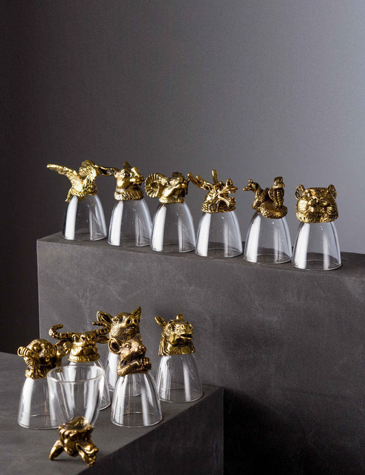 Animal Head Shooters Gold - Set of 12