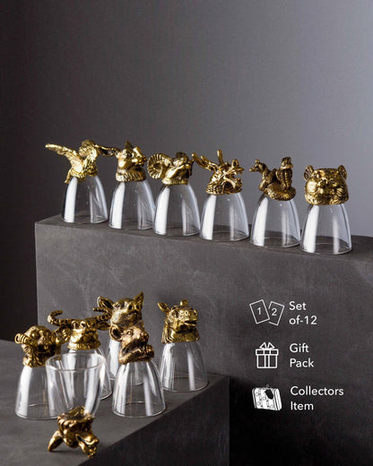 Animal Head Shooters Gold - Set of 12